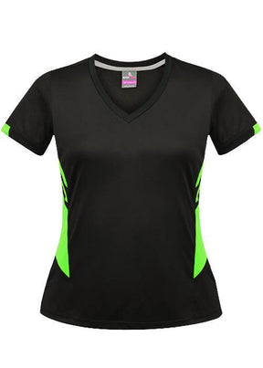 Ladies Tasman Tee Black/Neon Green - Nordic Sport Australia Pty Ltd