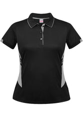 Ladies Tasman Polo Black/Ashe - Nordic Sport Australia Pty Ltd