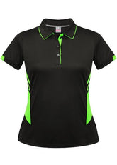 Ladies Tasman Polo Black/Neon Green - Nordic Sport Australia Pty Ltd