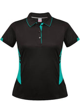 Ladies Tasman Polo Black/Teal - Nordic Sport Australia Pty Ltd