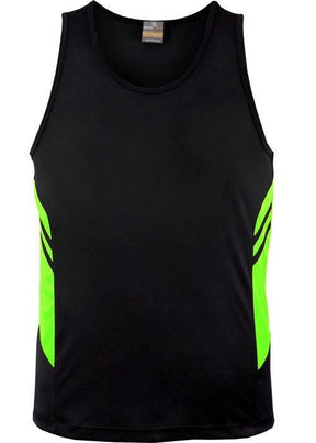 Kids Tasman Singlet Black/Neon Green - Nordic Sport Australia Pty Ltd