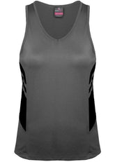 Ladies Tasman Singlet Ashe/Black - Nordic Sport Australia Pty Ltd