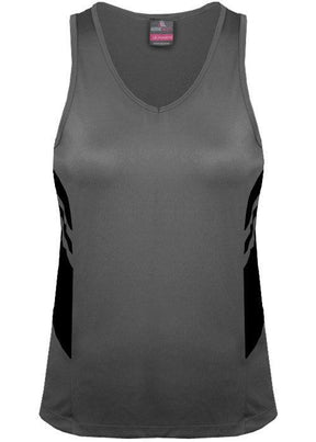 Ladies Tasman Singlet Ashe/Black - Nordic Sport Australia Pty Ltd