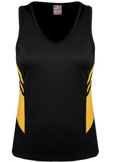 Ladies Tasman Singlet Black/Gold - Nordic Sport Australia Pty Ltd
