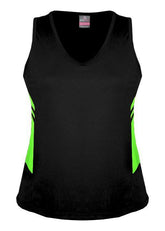 Ladies Tasman Singlet Black/Neon Green - Nordic Sport Australia Pty Ltd