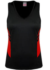 Ladies Tasman Singlet Black/Red - Nordic Sport Australia Pty Ltd