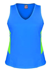 Ladies Tasman Singlet Cyan/Neon Green - Nordic Sport Australia Pty Ltd