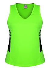 Ladies Tasman Singlet Neon Green/Black - Nordic Sport Australia Pty Ltd