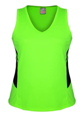 Ladies Tasman Singlet Neon Green/Black - Nordic Sport Australia Pty Ltd