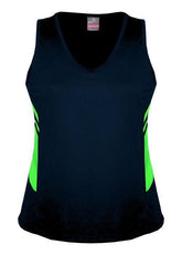 Ladies Tasman Singlet Navy/Neon Green - Nordic Sport Australia Pty Ltd
