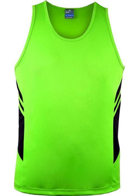 Mens Tasman Singlet Neon Green/Black - Nordic Sport Australia Pty Ltd