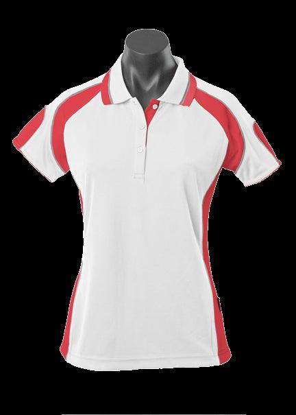 Ladies Murray Polo White/Red - Nordic Sport Australia Pty Ltd