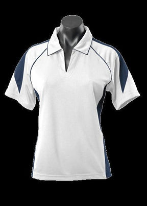 Ladies Premier Polo White/Navy - Nordic Sport Australia Pty Ltd