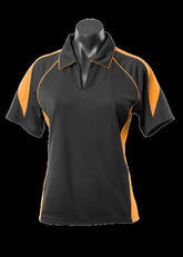 Ladies Premier Polo Black/Gold - Nordic Sport Australia Pty Ltd