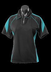 Ladies Premier Polo Black/Teal - Nordic Sport Australia Pty Ltd