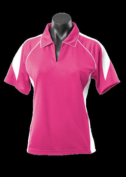 Ladies Premier Polo Hot Pink/White - Nordic Sport Australia Pty Ltd