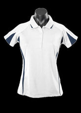 Ladies Eureka Polo White/Navy - Nordic Sport Australia Pty Ltd