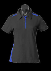 Ladies Paterson Polo Black/Royal - Nordic Sport Australia Pty Ltd