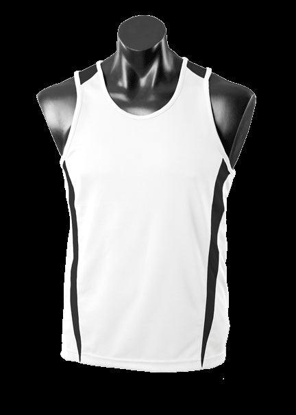 Mens Eureka Singlet White/Black - Nordic Sport Australia Pty Ltd