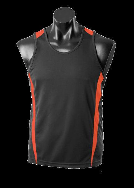 Mens Eureka Singlet Black/Orange - Nordic Sport Australia Pty Ltd