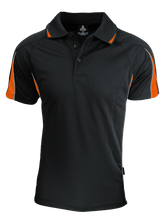 Mens Eureka Polo Black/Orange - Nordic Sport Australia Pty Ltd