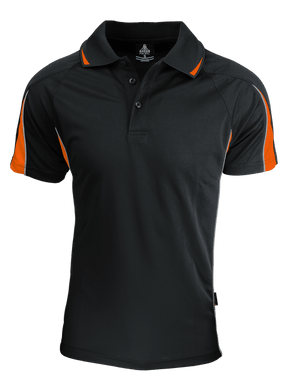 Mens Eureka Polo Black/Orange - Nordic Sport Australia Pty Ltd