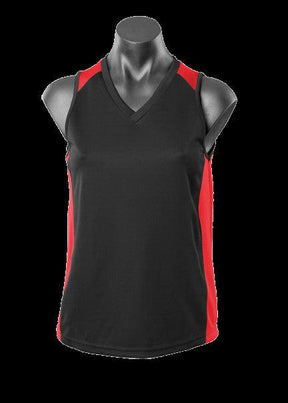 Ladies Premier Singlet Black/Red - Nordic Sport Australia Pty Ltd