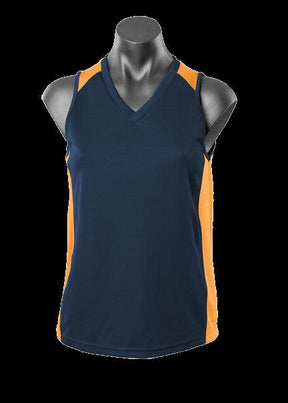 Ladies Premier Singlet Navy/Gold - Nordic Sport Australia Pty Ltd