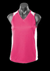 Ladies Premier Singlet Hot Pink/White - Nordic Sport Australia Pty Ltd