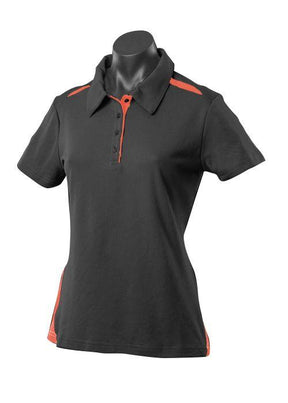 Ladies Paterson Polo Black/Orange - Nordic Sport Australia Pty Ltd