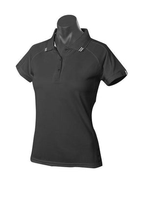 Ladies Flinders Polo Black/White - Nordic Sport Australia Pty Ltd