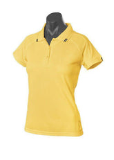 Ladies Flinders Polo Yellow/Black - Nordic Sport Australia