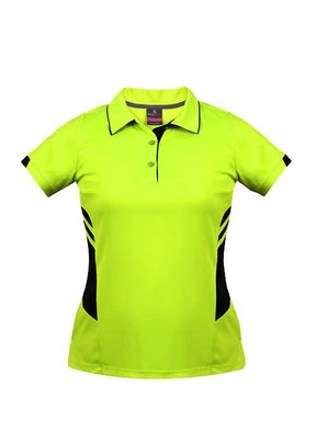 Ladies Tasman Polo Neon Yellow/Black - Nordic Sport Australia Pty Ltd